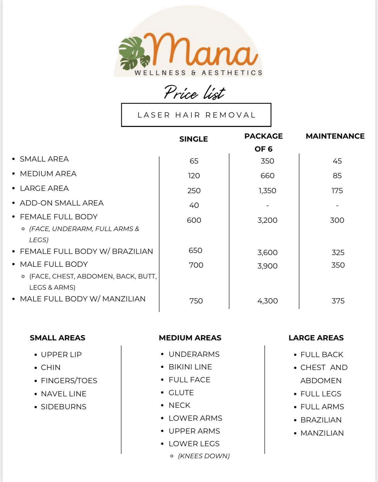 Laser Hair Removal Pricing